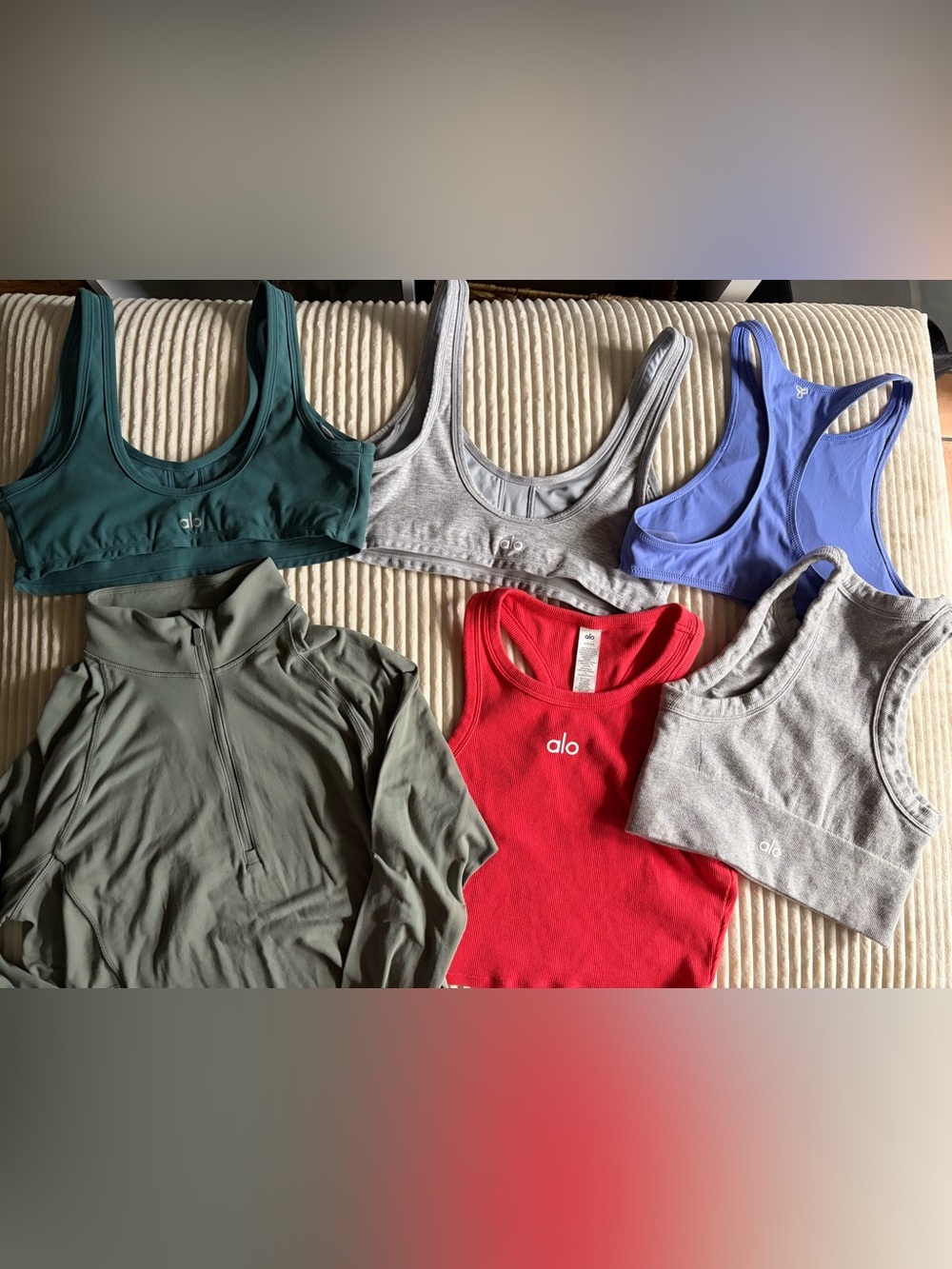 ALO sports bras and tanks and lulu define jacket